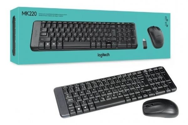 Teclado + Mouse wireless logitech MK220 compacto