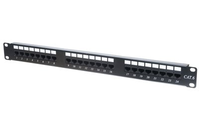 PATCH PANEL P/JACK ANGULAR CAT6A DESCARGADO 24 PTOS SATRA