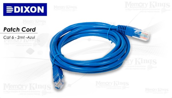 CABLE RED PATCH CORD DIXON 2mt cat-6 Blue