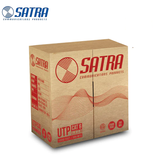 CAJA X 305 METROS CABLE DE RED UTP CAT 6 24AWG GRIS PURO COBRE LSZH SATRA 0212021111