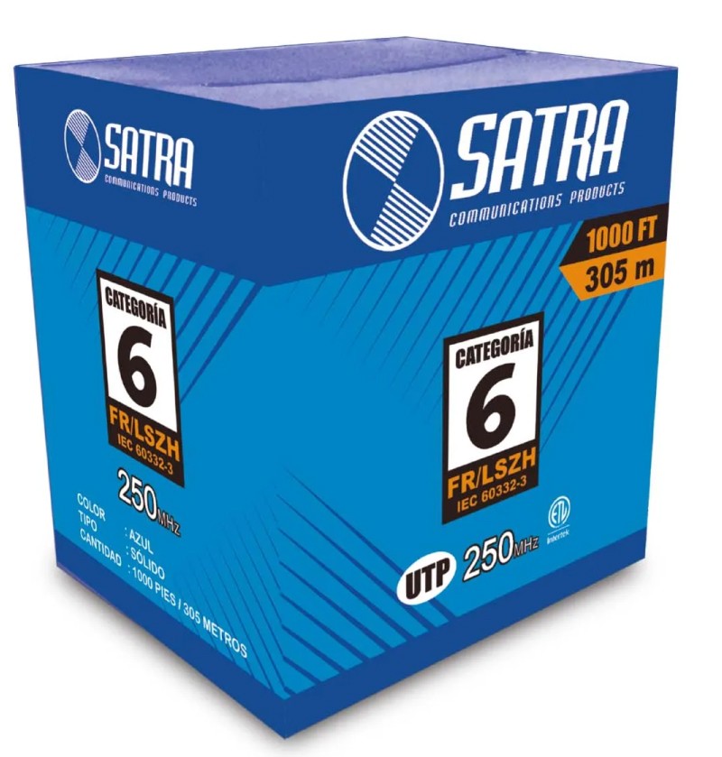 Rollo Cable UTP Satra U/UTP LSFRZH Categoria 6 305 metros