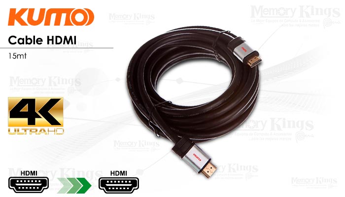 CABLE HDMI a HDMI 15mts KUMO UHD 4K/2K