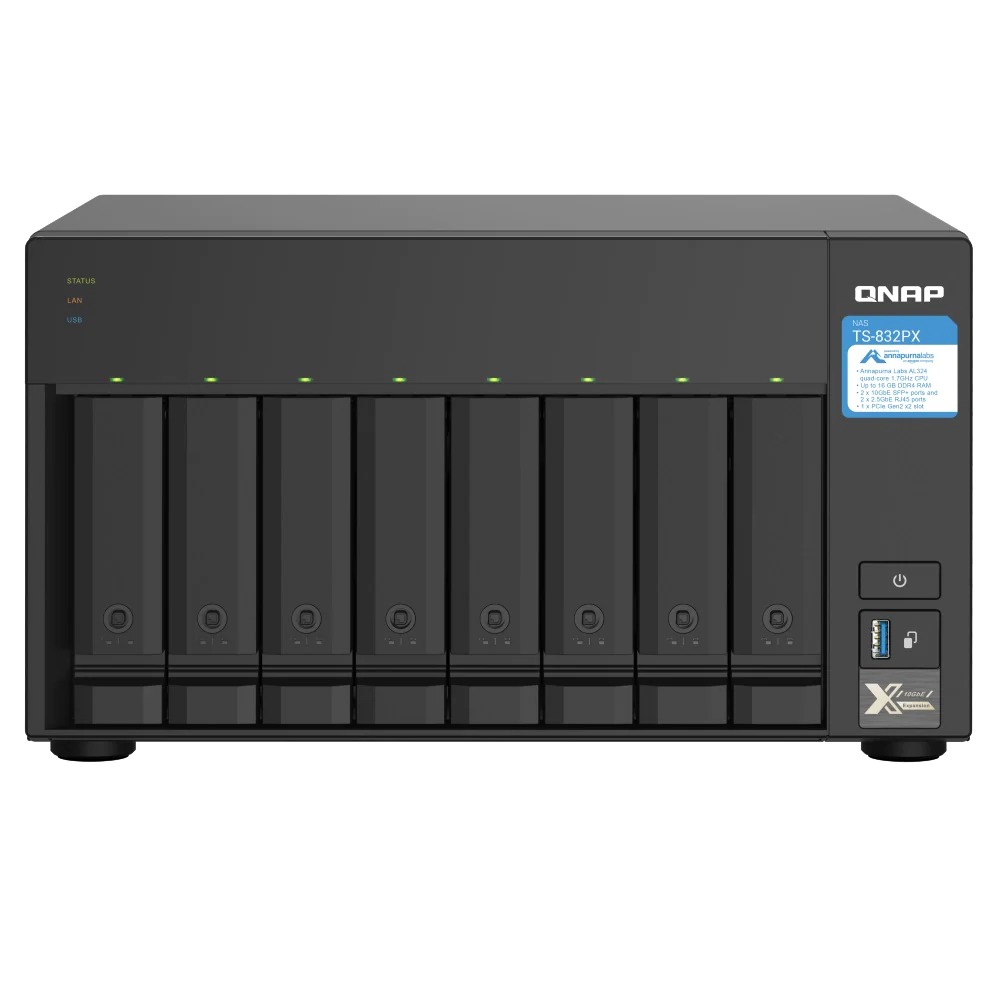 ALMACENAMIENTO NAS 0TB QNAP TS-832PX-4G 8-Bahias