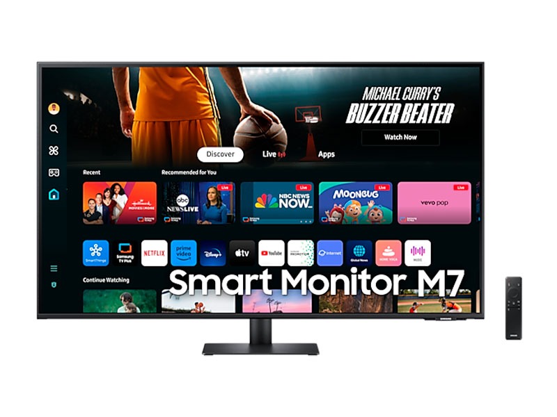 MONITOR 43 SAMSUNG M7 M70D 4K UHD SMART WiFi BT, con Parlante y Control integrado