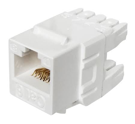 ADAPTADOR JACK 180° RJ45 CAT 6 DIXON Blanco
