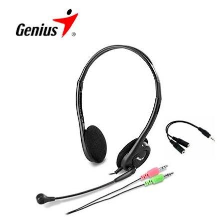 AURICULAR GENIUS HS-200C BLACK + ADAPTADOR 1 3.5mm