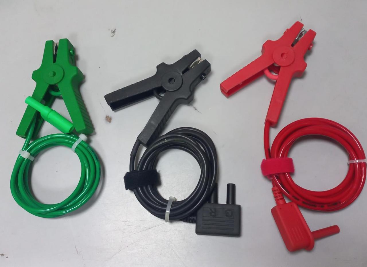 JUEGO DE CABLES, LONG. 1.80 MTS MARCA: MEGABRAS - 09998 DE PRUEBA DOBLE BANANA PARA MEGOHMETRO 5KV;10KV