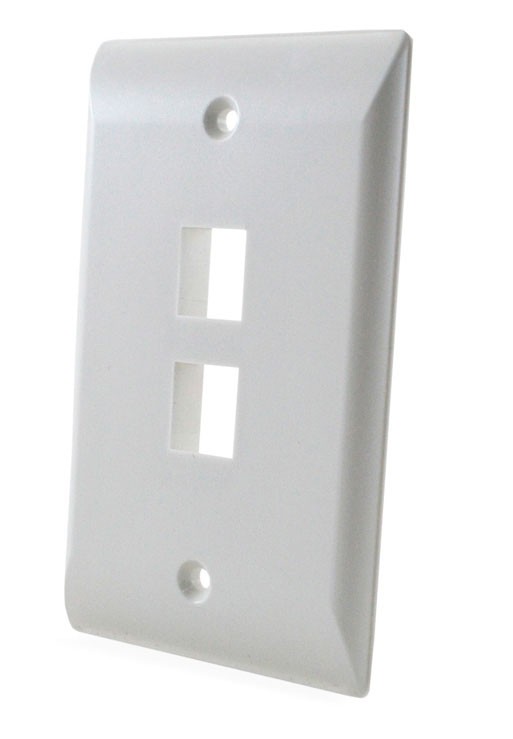 Faceplate Simple AMP CommScope 2 Puertos Blanco / Marfil ( 1-2111022-x )