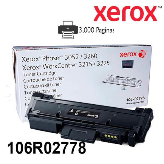 TONER XEROX 106R02778 NEGRO 3.000 PAGINAS