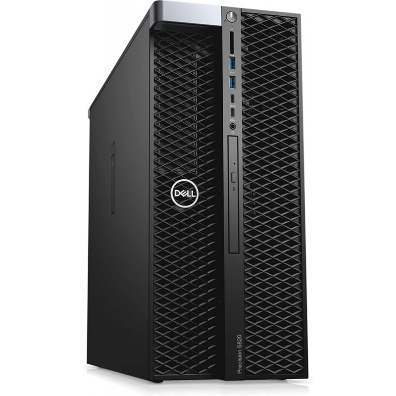 PC WorkStation Dell Precision 5820 Tower, Intel Xeon W-2135 Hasta 4.5 GHz, RAM 32GB, SSD 1TB + HDD 2TB, 4GB NVIDIA Quadro T1000, Wi-Fi, Windows 11 Pro