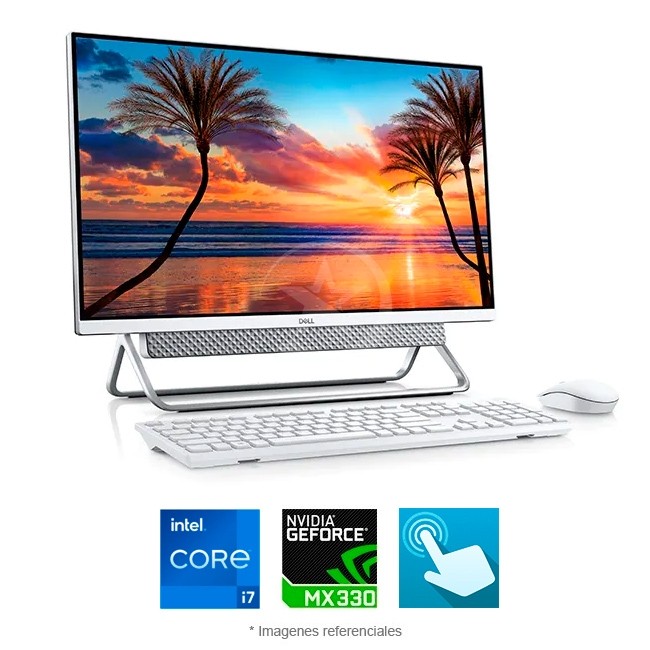 PC Todo en Uno Dell Inspiron 27-7700 Intel Core i7-1165G7 2.8GHz, RAM 16GB, HDD 1TB + Sólido SSD 512GB, Video 2 GB NVIDIA GeForce MX330, LED 27\" Full HD Táctil, Windows 10 Home