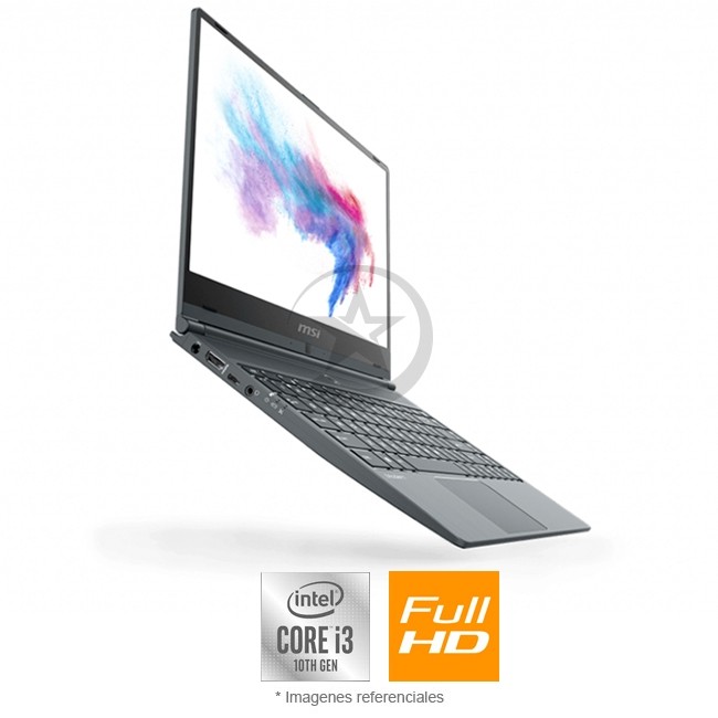 Laptop Ultrabook MSI Modern 14 B10MW Intel Core i3-10110U 2.1GHz, RAM 8GB, Sólido SSD 128GB PCIe, Pantalla LED 14" Full HD, Windows 10 Home - Peso 1.3 Kg