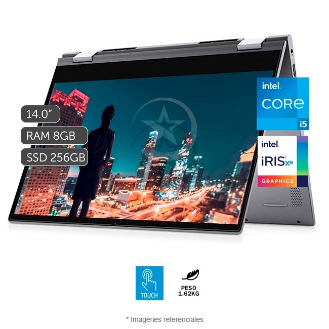 Laptop Convertible Dell Inspiron 14 5406, Intel Core i5-1135G7 2.4GHz, RAM 8GB, Sólido SSD 256GB PCIe, Pantalla LED 14\" HD Táctil, Windows 10 Home