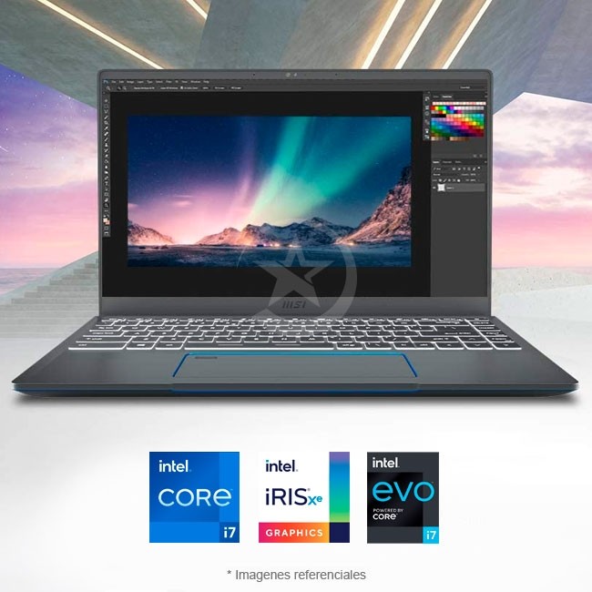 Laptop Ultrabook Prestige 14 EVO A11M. i7-1185G7, RAM 16GB, SSD 512GB, Graficos Intel Iris Xe, LED 14 Full HD, Wind 10 Home