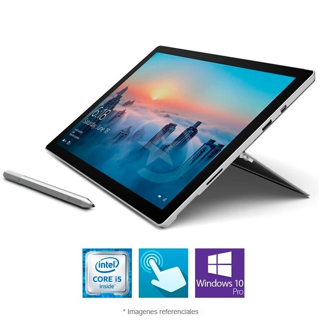 Microsoft Surface Pro 4, Intel Core i5-6300U, RAM 8GB, Disco Sólido SSD 256GB, Pantalla Touch 12.3\" QHD, Windows 10 Pro