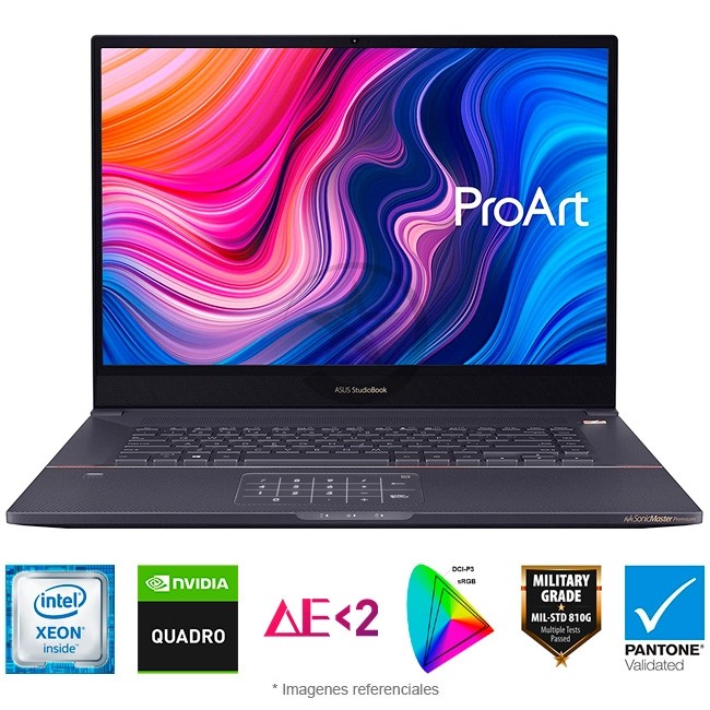 Asus ProArt StudiosBook Pro 17 W700G3T Workstation, Xeon E-2276M, RAM 32GB, SSD 2TB, Video 6GB RTX 3000, LED 17 Wind 10PRO