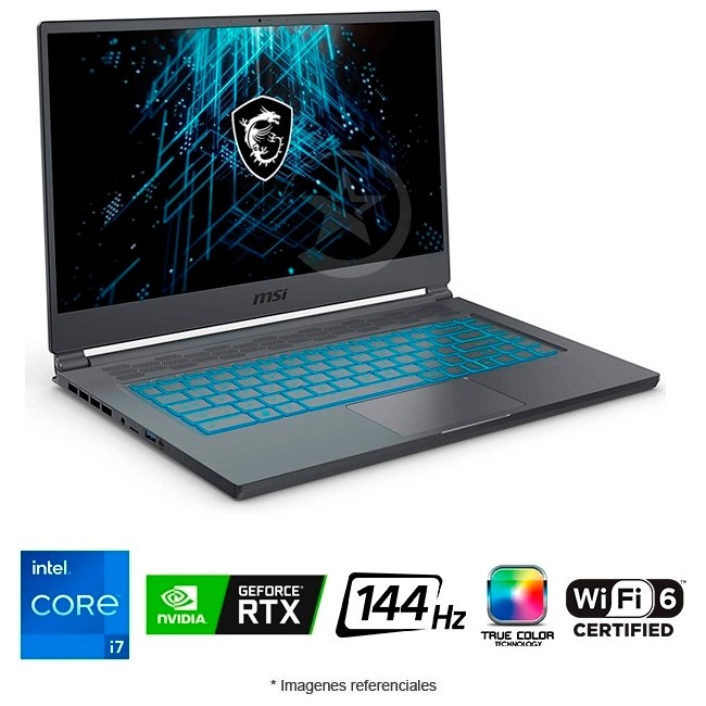 Laptop MSI Stealth 15M A11UEK, Core i7-11375H 3.3GHz, RAM 16GB, Sólido SSD 512GB PCIe, Video 6 GB Nvidia GeForce RTX 3060, LED 15.6" Full HD a 144Hz, Windows 10 Home