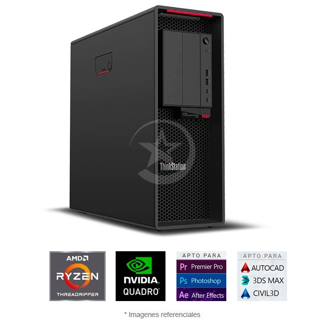 PC Workstation Lenovo ThinkStation P620 Tower, AMD Ryzen Threadripper PRO 3955WX Hasta 4.3 GHz, RAM 64GB, SSD 1TB, 16GB NVIDIA RTX A4000, Windows 10 Pro
