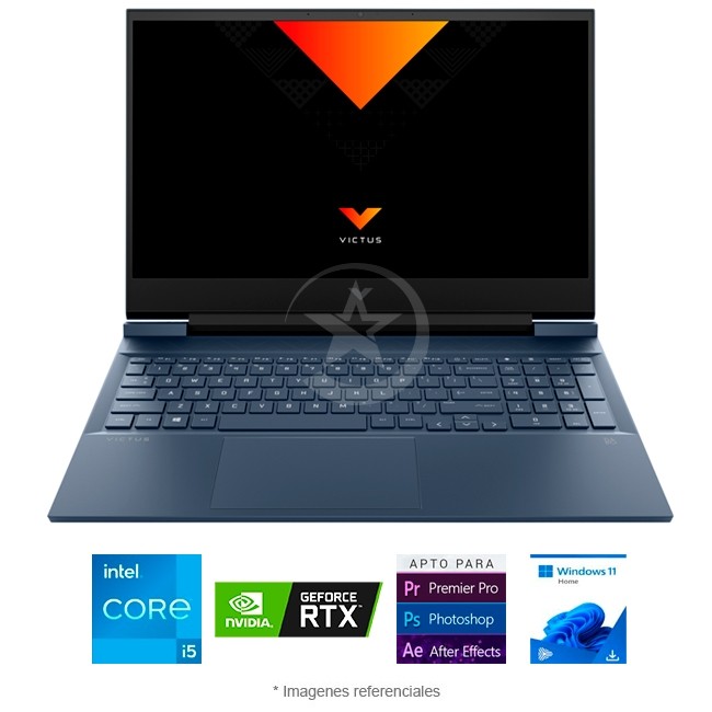 Laptop HP Victus 16-D0023, Intel Core i5-11400H 2.7GHz, RAM 12GB, Sólido SSD 256GB PCIe, Video 4 GB Nvidia RTX 3050, LED 16.1" Full HD, Windows 11 Home