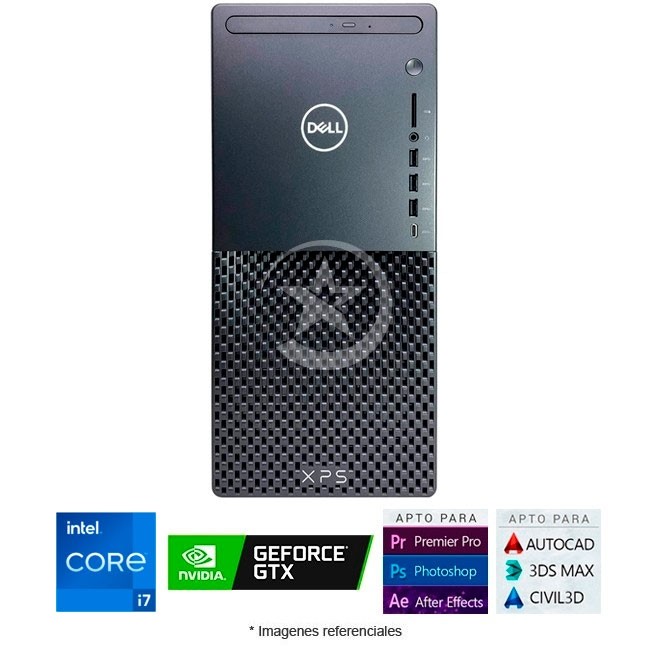 PC Dell XPS 8940 Intel Core i7-11700 2.5GHz, RAM 16GB, HDD 1TB + Sólido SSD 512GB PCIe, Video Nvidia GTX 1660 SUPER de 6GB, WiFi, DVD, Windows 10 Home