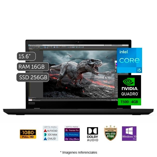 Laptop Lenovo ThinkPad P15s 2da Gen, Intel Core i5-1145G7 2.6 GHz, RAM 16GB, Sólido SSD 256GB PCIe, Video 4 GB NVIDIA Quadro T500, Pantalla 15.6" Full HD, Windows 10 Pro