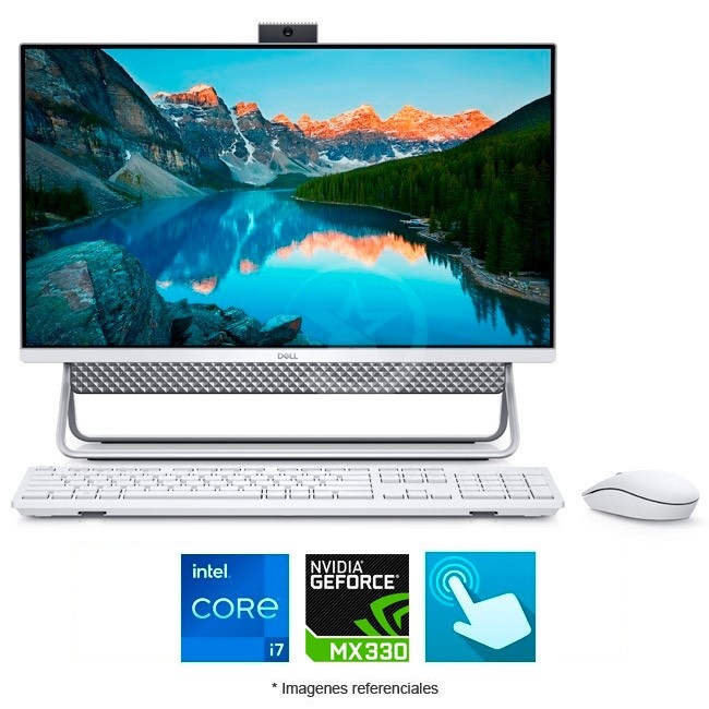 PC Todo en Uno Dell Inspiron 24-5000 Touch, Core i7-1165G7 2.8GHz hasta 4.7GHz, RAM 16GB, HDD 1TB + Sólido SSD 256GB, Video 2 GB Nvidia MX330, LED 23.8" Full HD Táctil, Windows 10 PRO