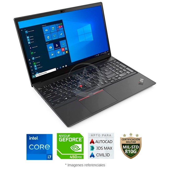 Laptop Lenovo ThinkPad E15 Gen 2, Intel Core i7-1165G7 2.8GHz, RAM 16GB, Sólido SSD 512B, Video Nvidia GeForce MX450 2GB, LED 15.6" Full HD, Windows 10 Pro SP