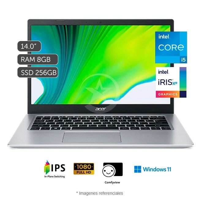 Laptop ACER Aspire 5 A514-54 Intel Core i5-1135G7 2.4GHz, RAM 8 GB, Disco Sólido SSD 256GB, Pantalla LED 14.0\" Full HD, Windows 11 Home