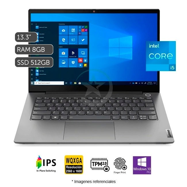 Laptop Lenovo ThinkBook 13s Gen 2, Intel Core i5-1135G7 2.4GHz, RAM 8GB, Sólido SSD 512GB PCIe, LED 13.3\"WQXGA, Windows 10 Pro SP
