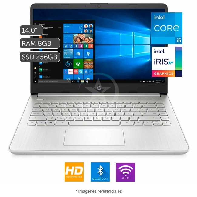 Laptop HP 14-dq2030la, Intel Core i5-1135G7 2.4GHz, RAM 8GB, Sólido SSD 256GB, Pantalla LED 14" HD, Windows 11 Home SP