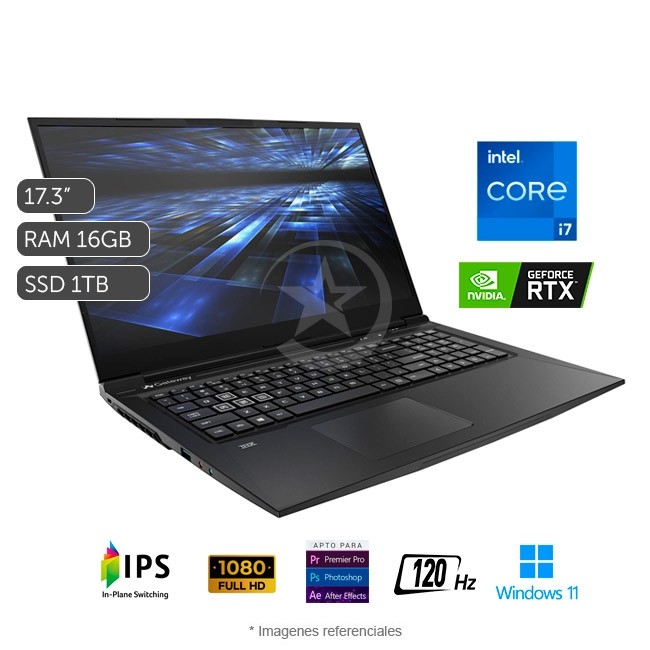 Laptop Gateway GGNC Gaming, Intel Core i7-11800H 2.3GHz, RAM 16GB, S�lido SSD 1TB, Video Nvidia RTX 3050Ti de 4GB, LED 17.3\" Full HD a 120Hz, Windows