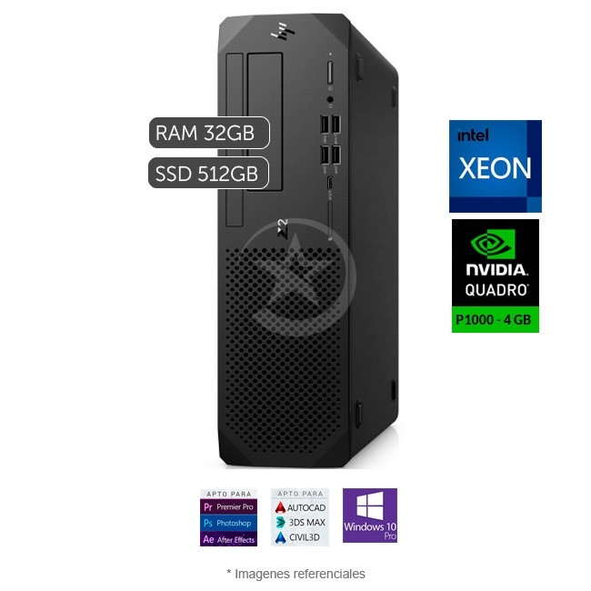 PC WorkStation HP Z2 G4 SFF, Intel Xeon E-2144G 3.6GHz, RAM 32GB, SSD 512GB, Video Nvidia Quadro P1000, Windows 10 Pro