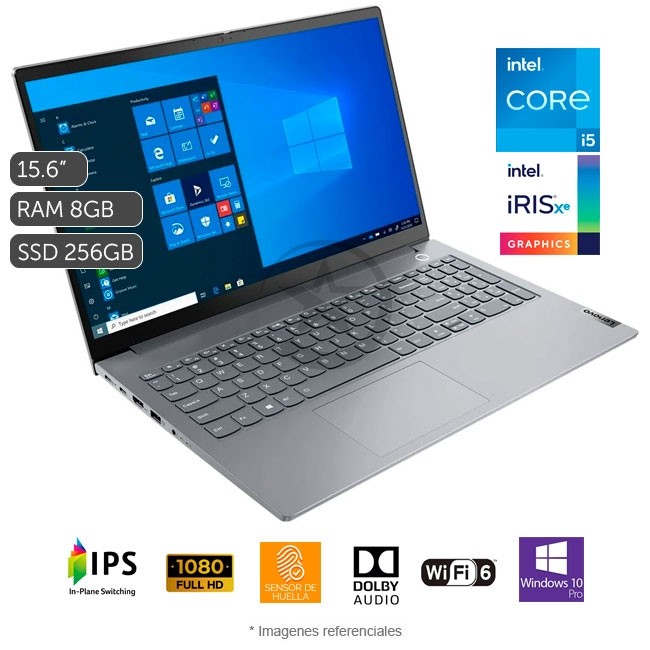 Laptop Lenovo ThinkBook 15-ITL Gen2, Intel Core™ i5-1135G7 2.4GHz, RAM 8GB, Sólido SSD 256GB PCIe, LED 15.6\" Full HD, Windows 10 Pro
