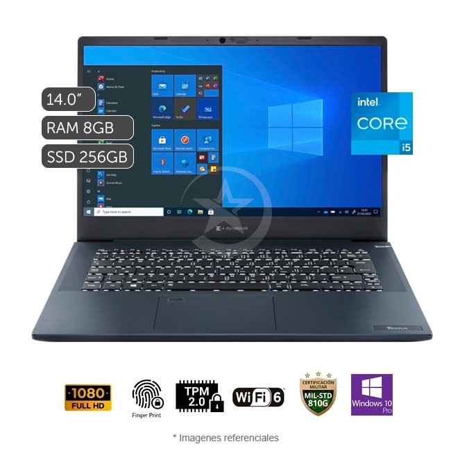 Laptop Toshiba Dynabook Tecra A40-J Intel Core i5-1135G7 2.4 GHz, RAM 8GB, Sólido SSD 256GB, LED 14" Full HD, Windows 10 Pro