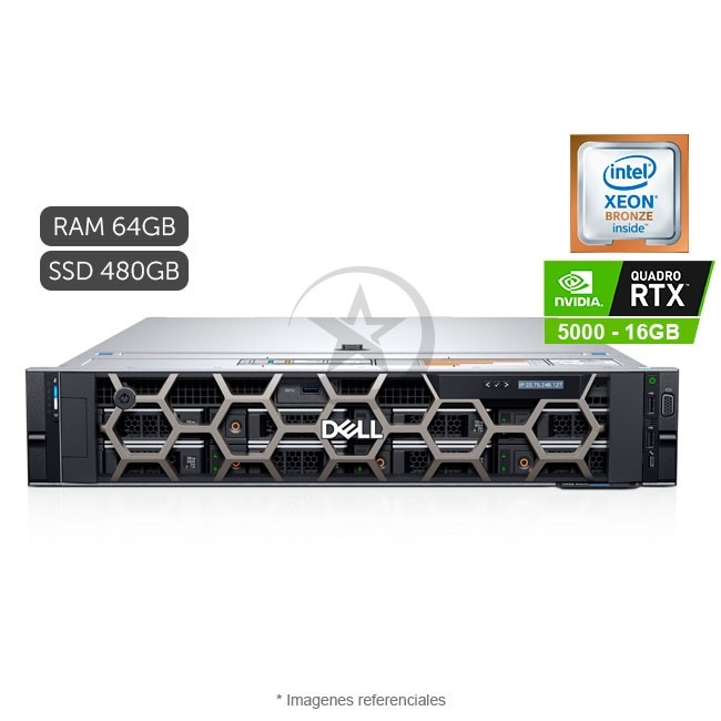 PC Workstation Dell Precision R7920, Doble Procesador Intel Xeon® Bronze 3204 1.9GHz (12 núcleos) , RAM 64GB, SSD 480GB, NVIDIA® Quadro RTX5000 de 16GB, Windows 10 Pro