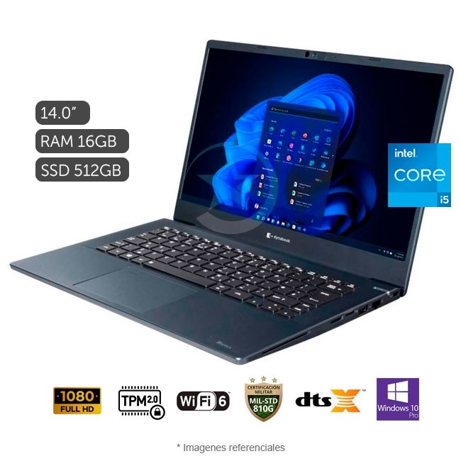 Laptop Toshiba Dynabook Tecra A40-J Intel Core i5-1135G7 2.4 GHz, RAM 16GB, Sólido SSD 512GB, LED 14" Full HD, Windows 10 Pro