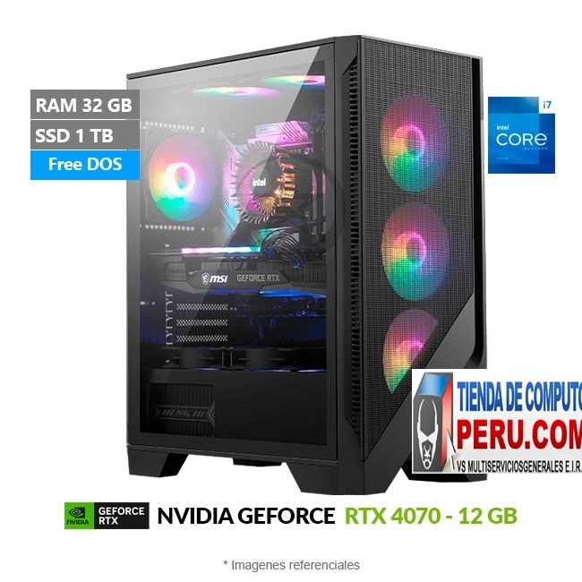PC MAGIC Fusion X, Intel Core i7-14700F Hasta 5,4 GHz, RAM 32GB, SSD 1TB, Video 12 GB NVIDIA GeForce RTX 4070, Wi-Fi, Teclado y mouse incluidos