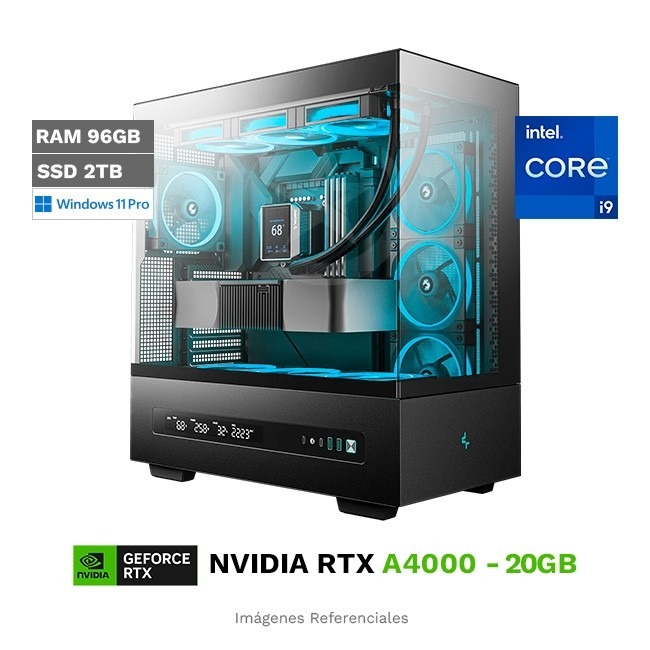 PC Intel Core i9-14900KF Hasta 6.0 GHz, RAM 96GB, MB Z790, SSD 2TB, 20GB NVIDIA Quadro RTX A4000 ADA, Water Cooling, Wi-Fi 6E, Windows 11 Pro