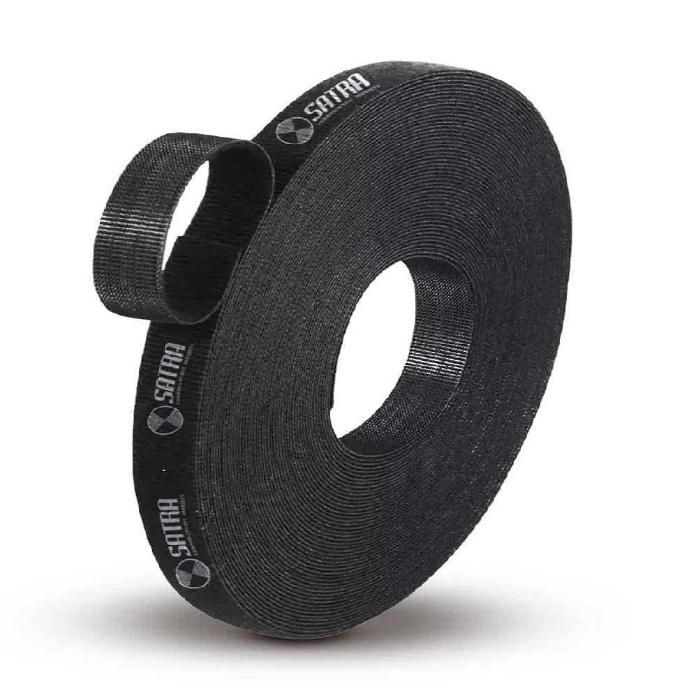 SATRA 1703012020 STRAPP Cinta Adhesiva tipo velcro 3/4" 20mmx20m de Largo Negro