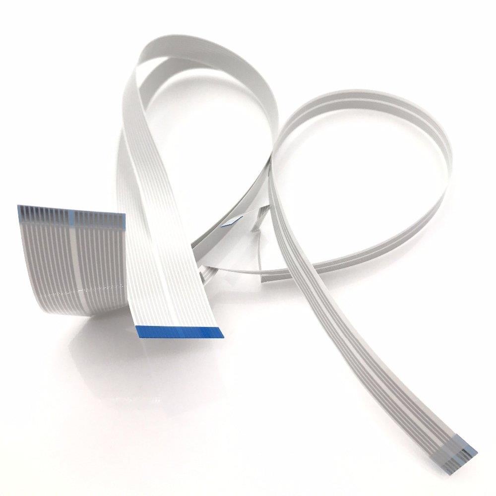 Cable plano (Flat Cable/Flex) de conexión para el cabezal de impresión, compatible con impresoras Epson monocromáticas M100, M105, M200 y M205. Repuesto utilizado para conectar el cabezal de impresión con la placa principal del equipo.