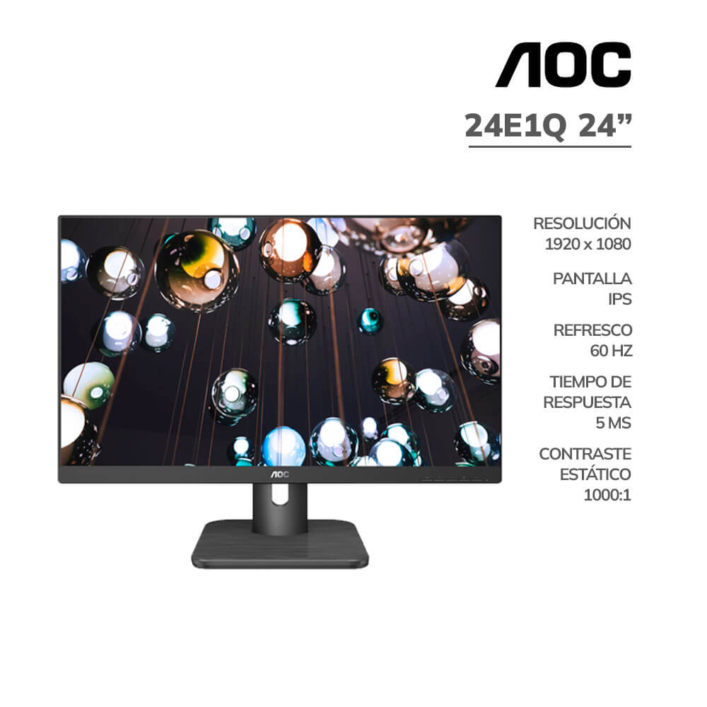 Monitor AOC 24″ (24E1Q) 5MS 60Hz | LED | IPS – VGA – HDMI – DP