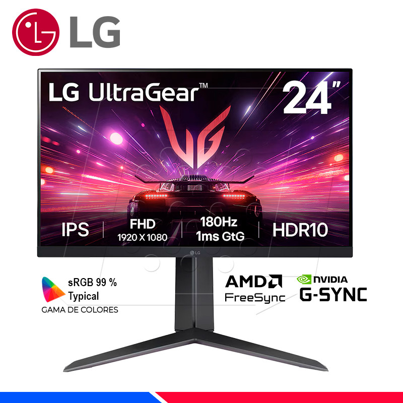 MONITOR LG 24GS65F-B 24" IPS 1MS GTG 180HZ HDMI + 1 DP