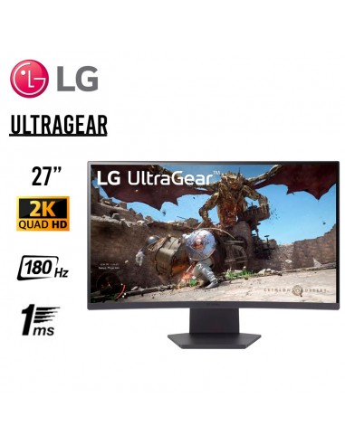 MONITOR 27 LG 27GS60QC-B Gaming UltraGear 2K QHD 180HZ 1MS, CURVO