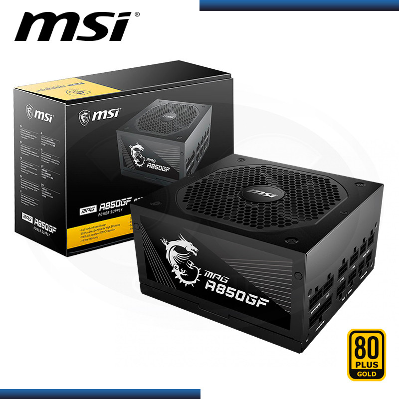 FUENTE MSI MPG A850GF 850W 80 PLUS GOLD MODULAR (PN:306-7ZP0C12-CE0)