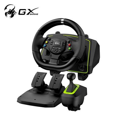 TIMON C/PEDAL + PALANCA GENIUS GX SPEED MASTER X2 DUAL MOTOR VIBRATION 1080 ROTACION PS4/PS3/PC USB BLACK (31620002400)