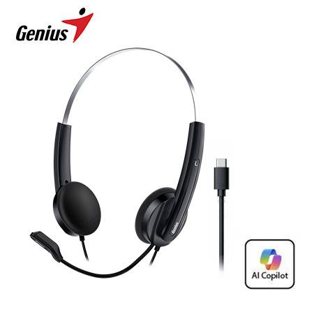 AUDIFONO C/MICROF. GENIUS HS-220U USB-C BOTON COPILOT BLACK (31710032401)