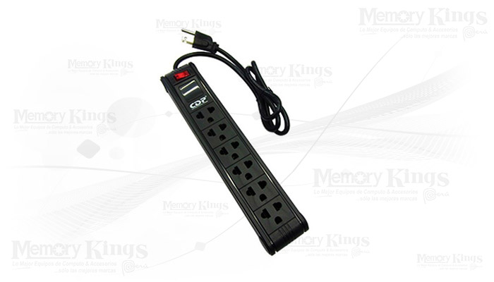 SUPRESOR DE PICOS CDP R-PS6, 210V - 250V, 15 AMPS, 6 SALIDAS NEMA 5-15, ON/OFF SWITCH - P/N: R-PS6