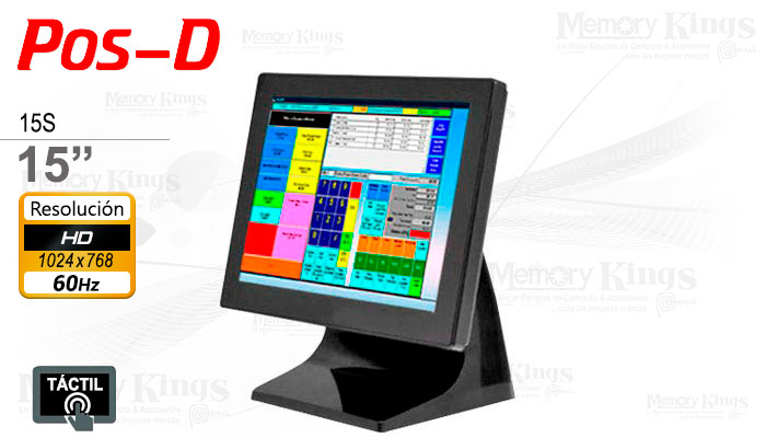 MONITOR 15 POS-D TOUCH 15S, HDMI, VGA, USB, C/STAND BASE, NEGRO, INC: CABLE HDMI - LCD WIDESCREEN