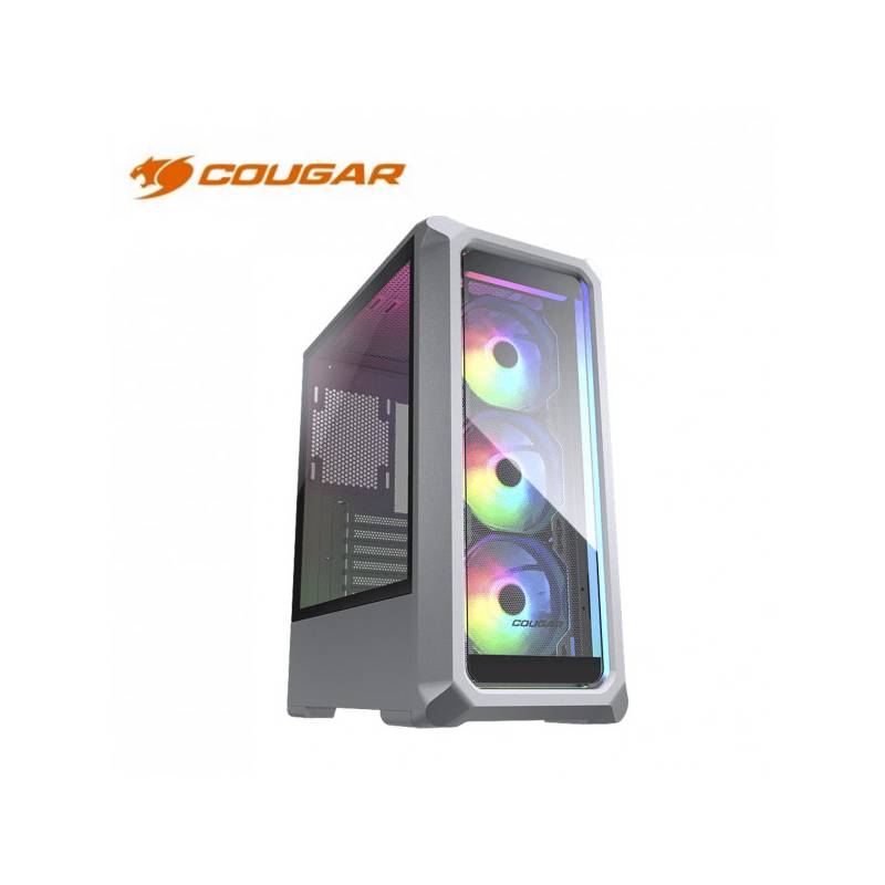COUGAR CGR-5CC5B-MESH-RGB Gabinete para computadora gamer - Mini ITX, Micro ATX, ATX Placa base admitida - Media Torre - Vidrio templado - Blanco - 6 x Ventilador(es) admitido - 2 x Compartimiento interno 3.5" - 3 x Compartimiento interno 2.5" - 7 x Ranur