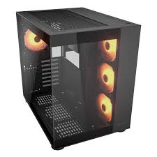 COUGAR CGR-5KA1B-RGB Gabinete para computadora gamer - ATX, Mini ITX, Micro ATX Placa base admitida - Media Torre - Cristal - Negro - 4 x Compartimiento(s) - 4 x 120mm Fan(s) Installed - 4 x Ventilador(es) admitido - 2 x Compartimiento interno 3.5" - 2 x